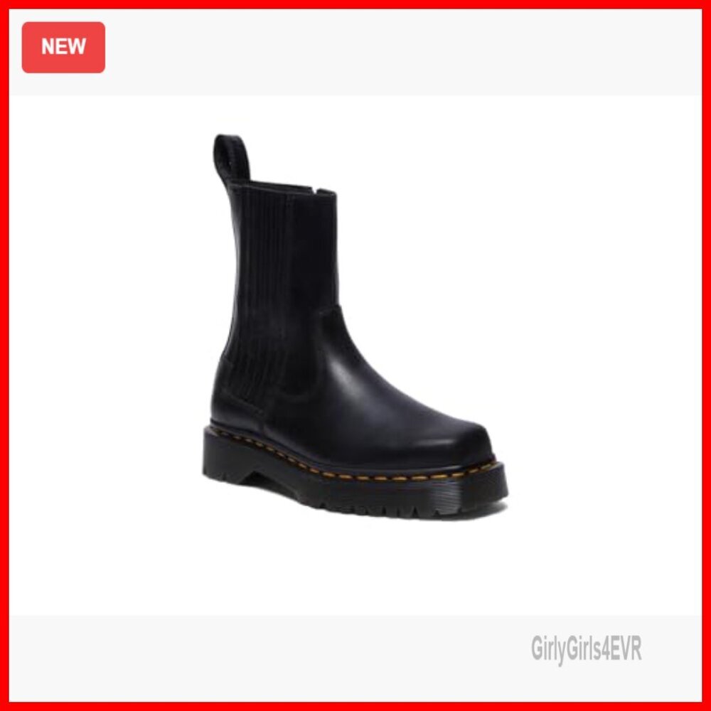 Leather Pull-On Ankle Boots with Platform Sole, Elastic Panels - Picture 5 of 5